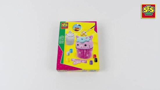 Ses Creative gips gieten en schilderen cupcake 9-delig - Roze