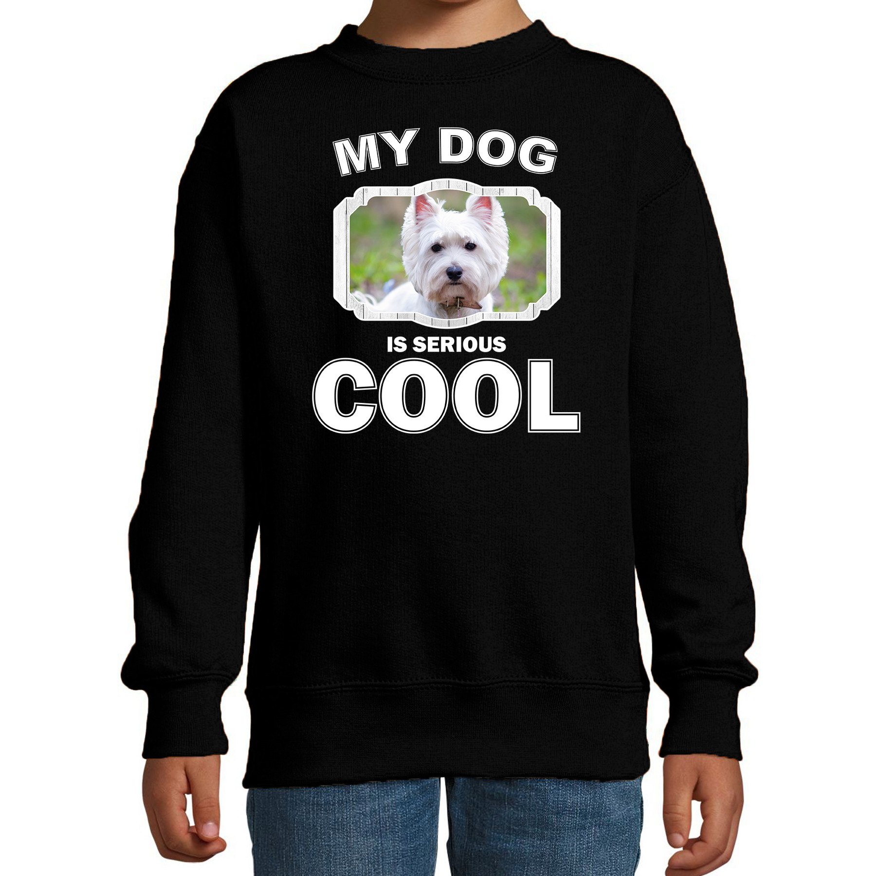 Bellatio Decorations West terrier honden trui / sweater my dog is serious cool - kinderen - West terriers liefhebber cadeau sweaters - Zwart