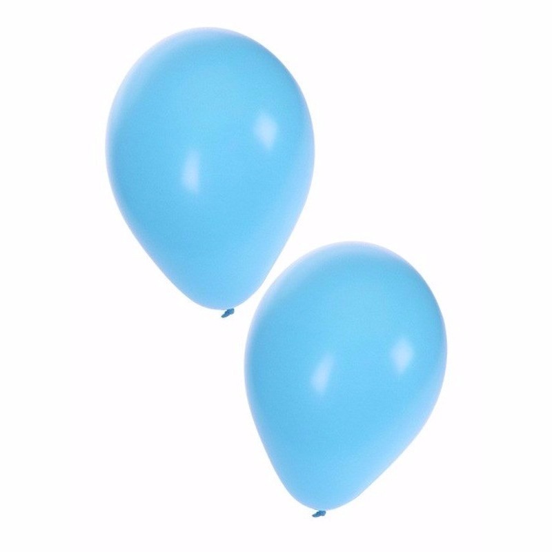 30x stuks lichte ballonnen 25 cm - Geboorte - Jongen geboren - Babyshower - Feestartikelen/versieringen - Blauw