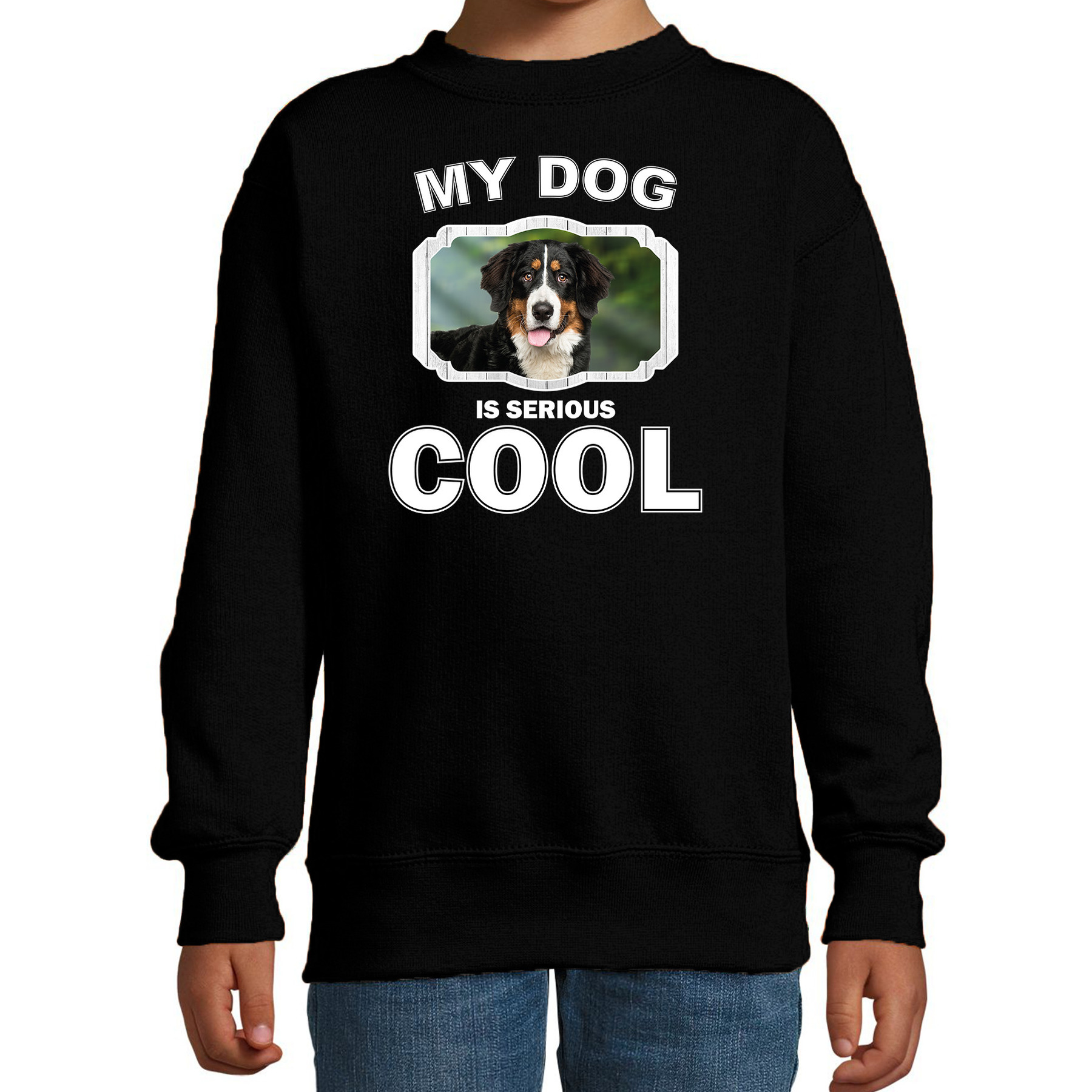 Bellatio Decorations Berner sennen honden trui / sweater my dog is serious cool - kinderen - Berner sennens liefhebber cadeau sweaters - Zwart