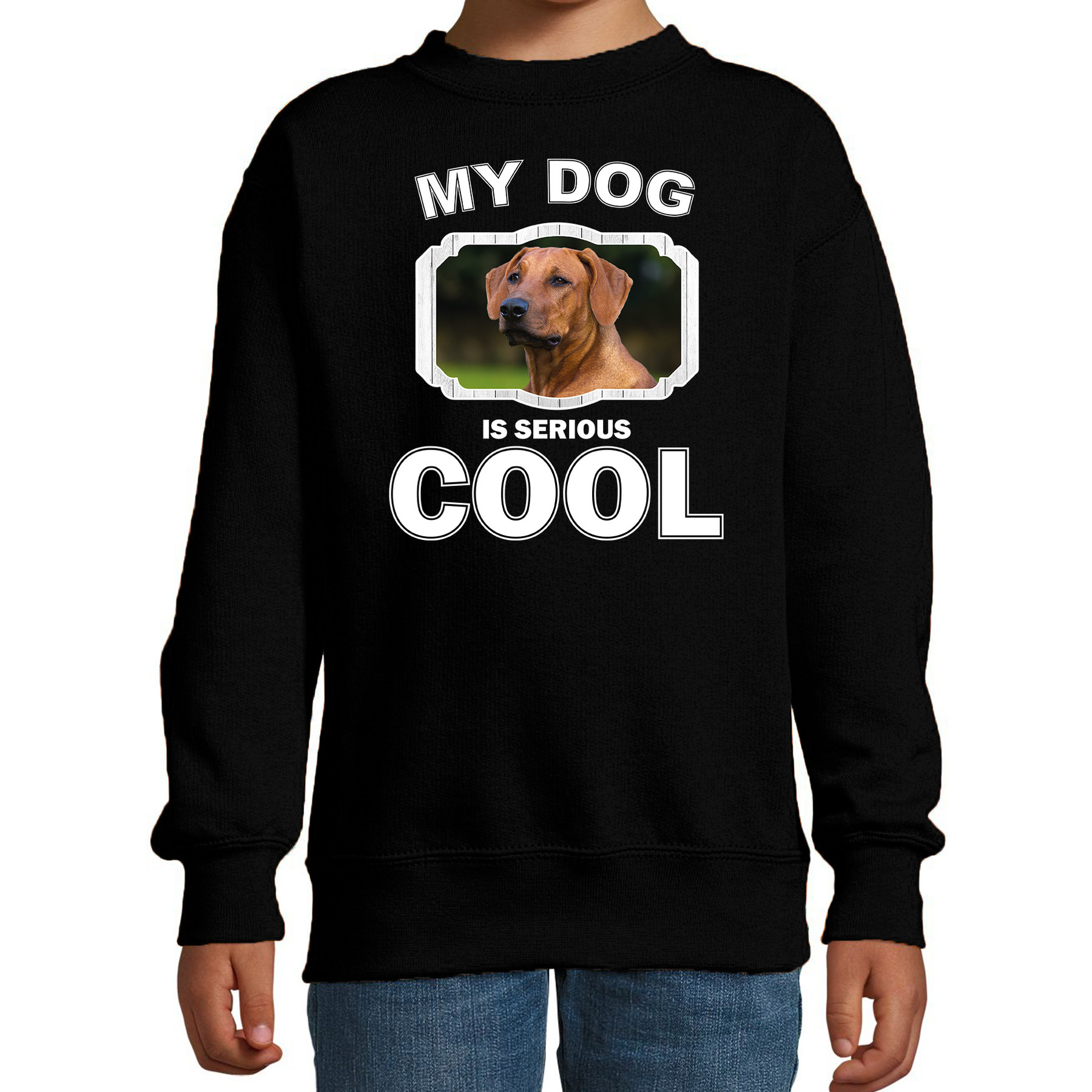 Bellatio Decorations Rhodesische pronkrug honden trui / sweater my dog is serious cool - kinderen - Pronkruggen liefhebber cadeau sweaters - Zwart