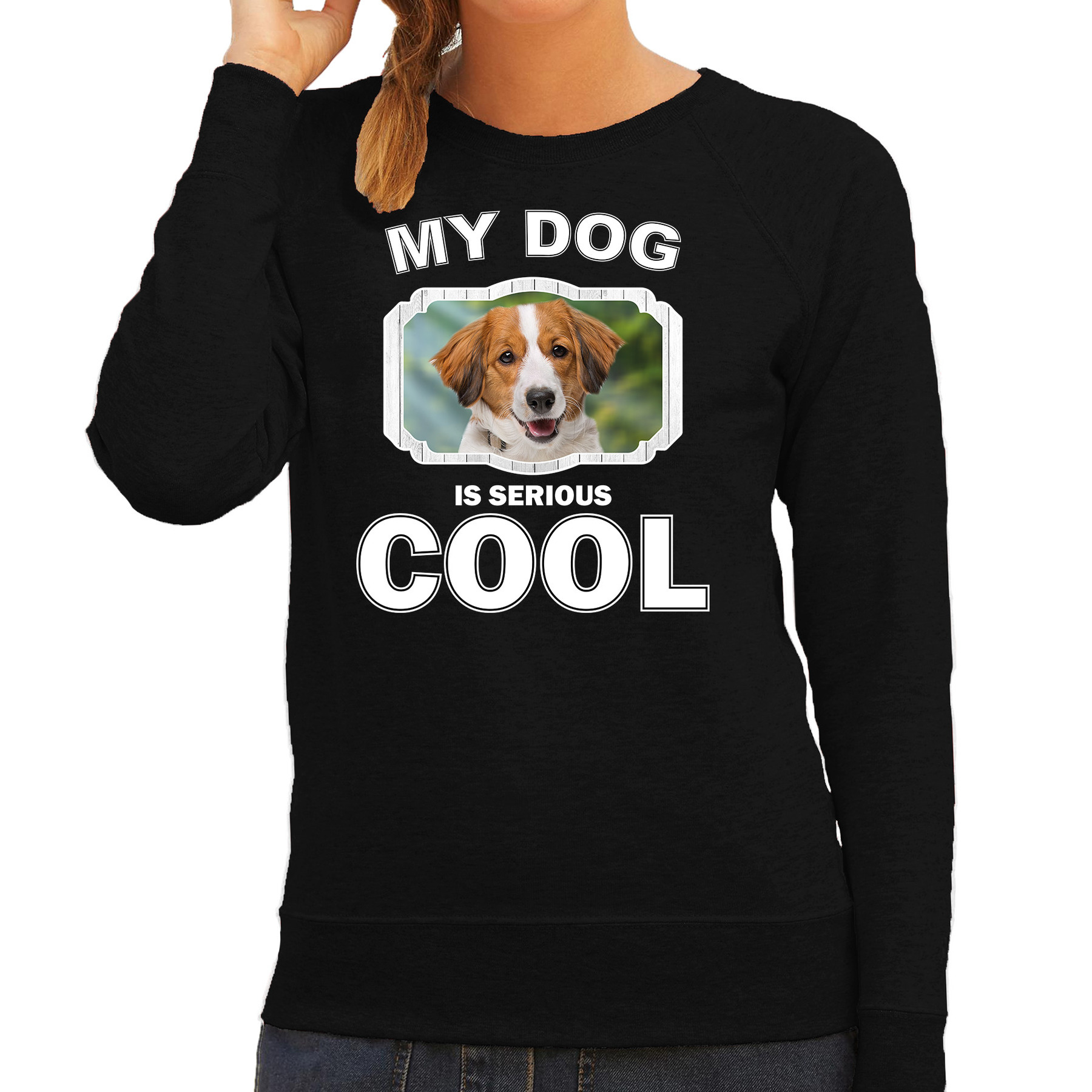 Bellatio Decorations Kooiker honden trui / sweater my dog is serious cool - dames - Kooikerhondjes liefhebber cadeau sweaters - Zwart