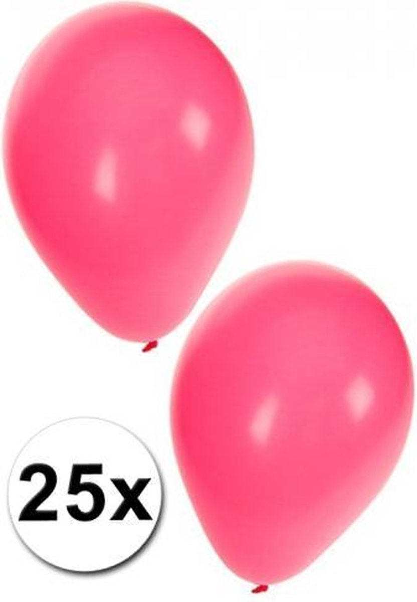 25x stuks party ballonnen - 27 cm - ballon voor helium en lucht - verjaardag/feestartikelen/versiering - Roze