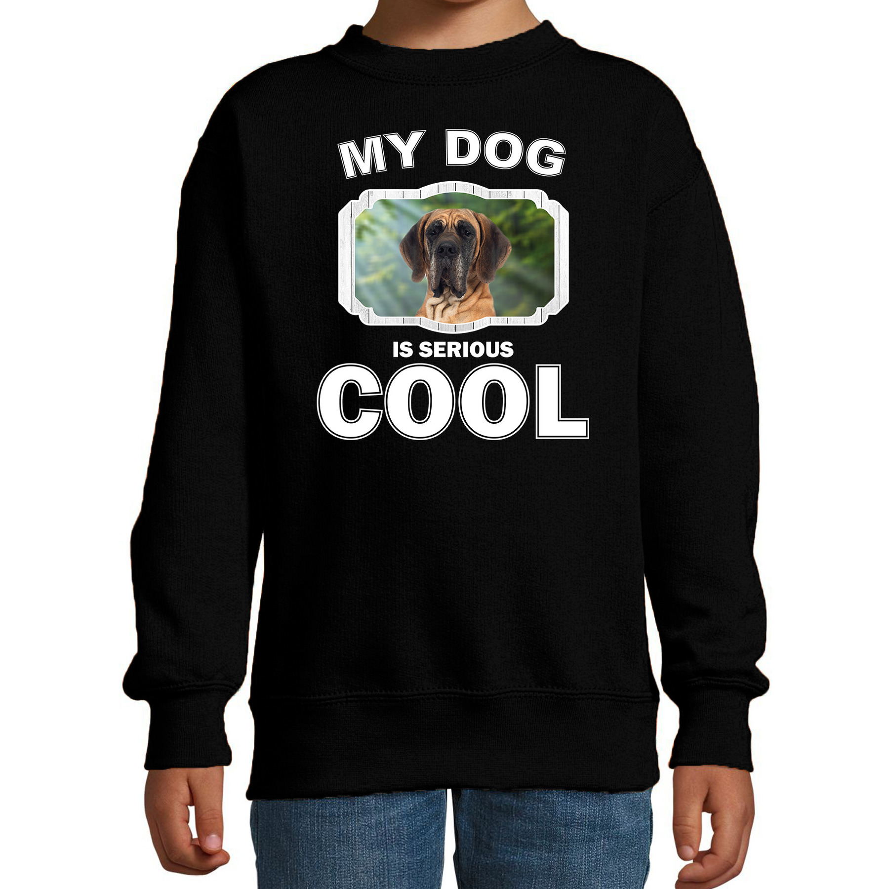 Bellatio Decorations Deense dog honden trui / sweater my dog is serious cool - kinderen - Deense dogs liefhebber cadeau sweaters - Zwart