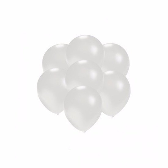 Kleine ballonnen metallic 200 stuks - Wit