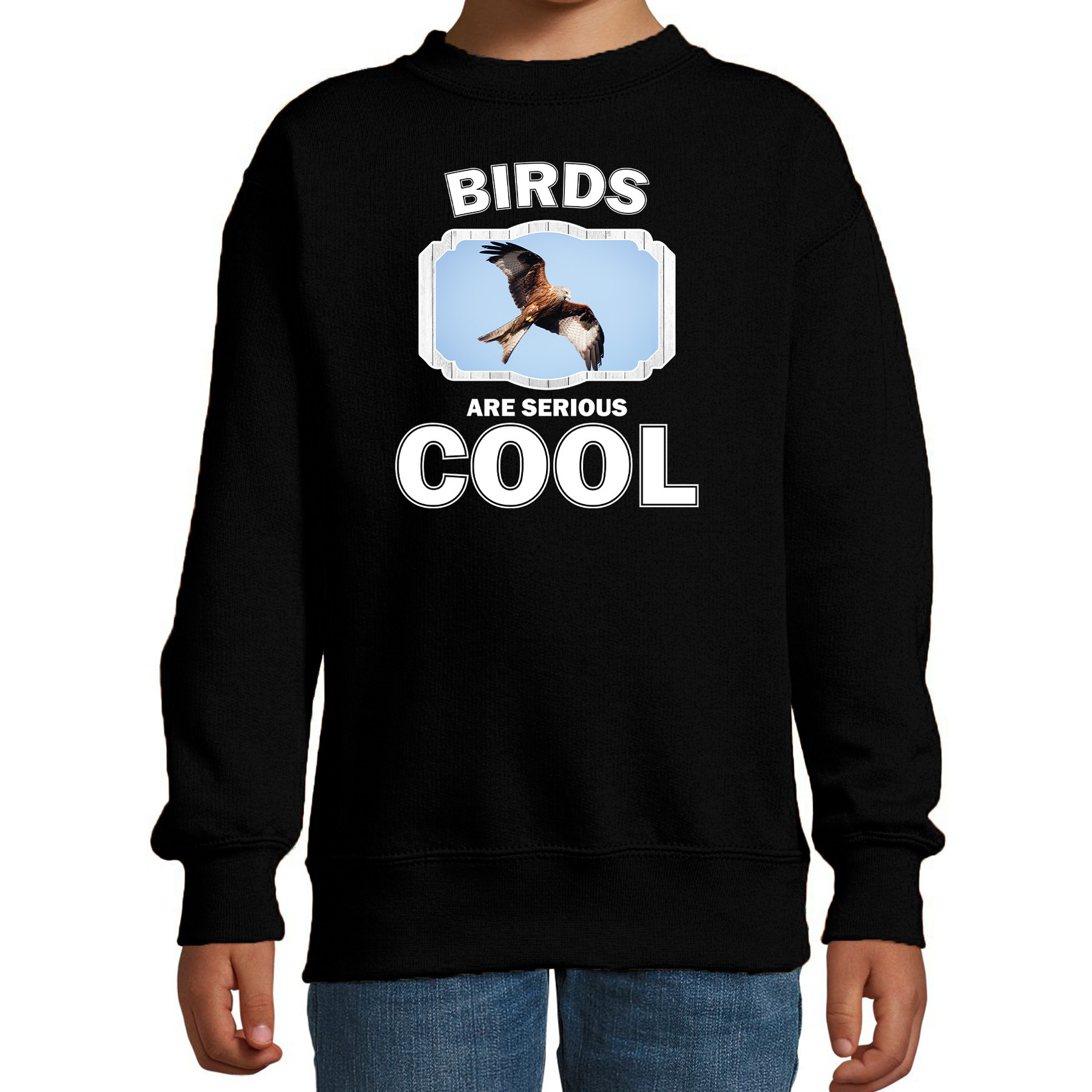 Bellatio Decorations Dieren arenden sweater kinderen - eagles are serious cool trui jongens/ meisjes - cadeau rode wouw roofvogel/ arenden liefhebber - Zwart