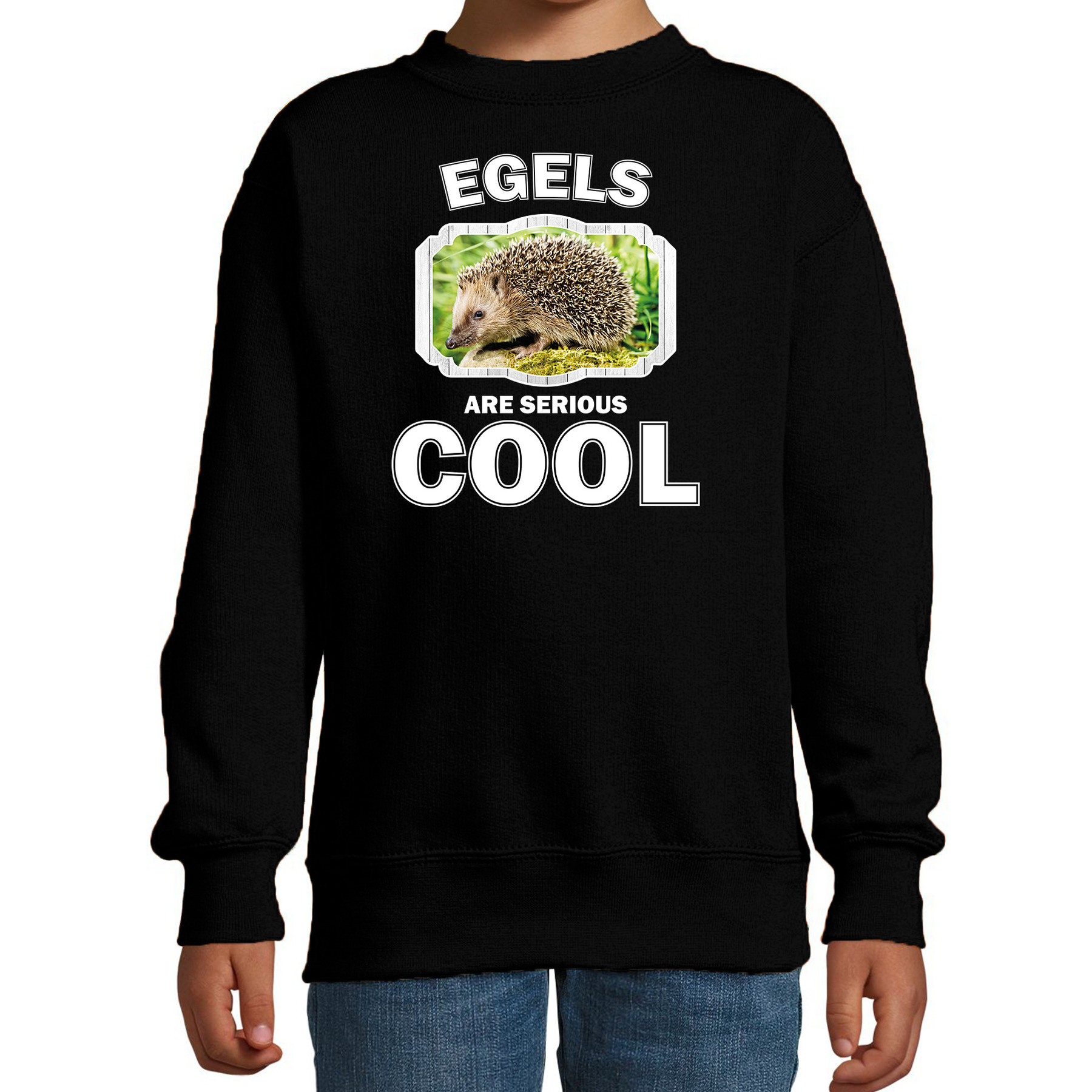 Bellatio Decorations Dieren egels sweater kinderen - egels are serious cool trui jongens/ meisjes - cadeau egel/ egels liefhebber - Zwart