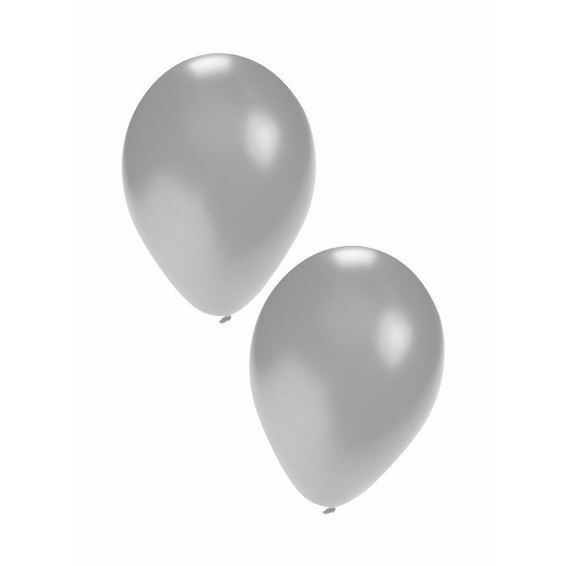 Zilveren ballonnen 200 stuks - Silver