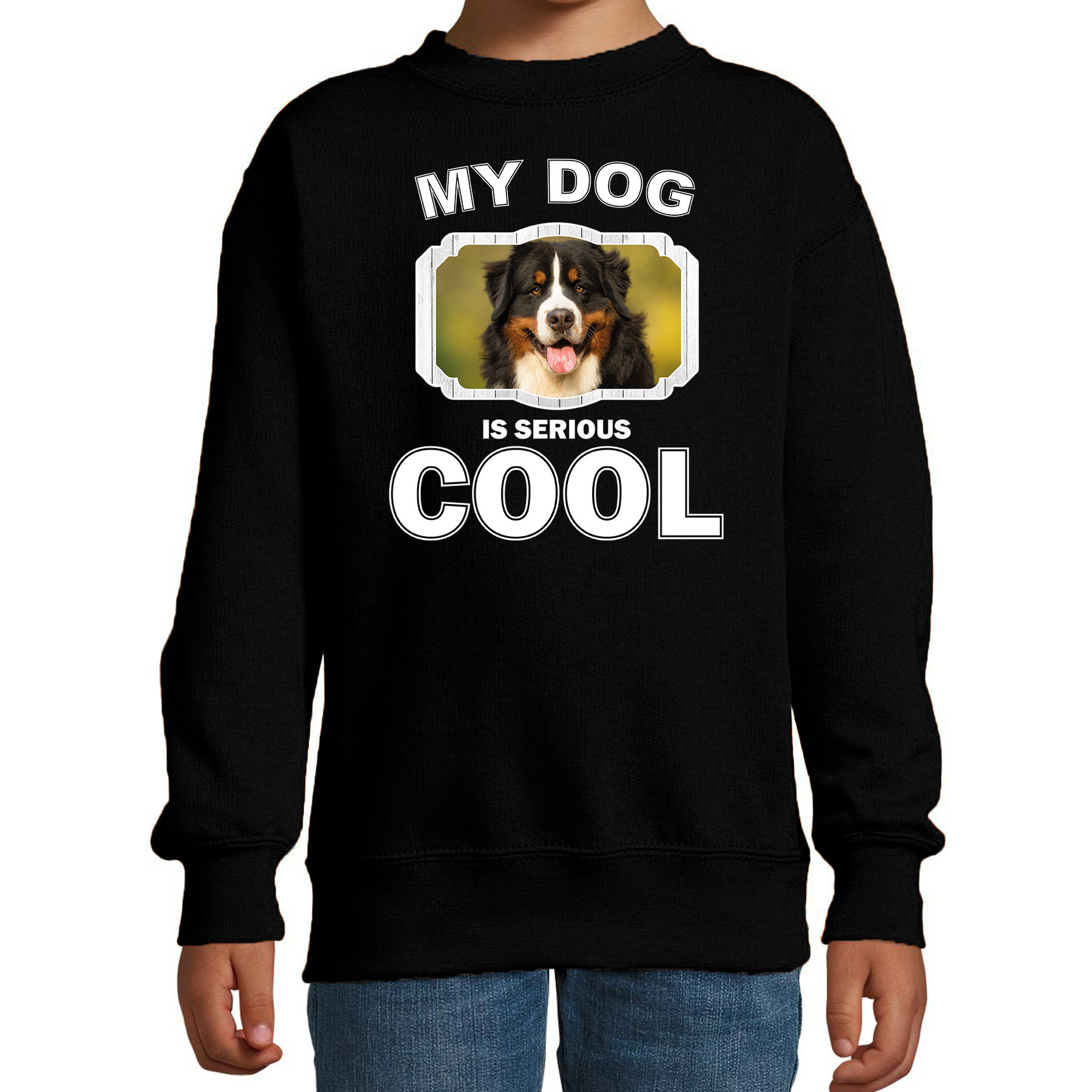 Bellatio Decorations Berner sennen honden trui / sweater my dog is serious cool - kinderen - Berner sennens liefhebber cadeau sweaters - Zwart