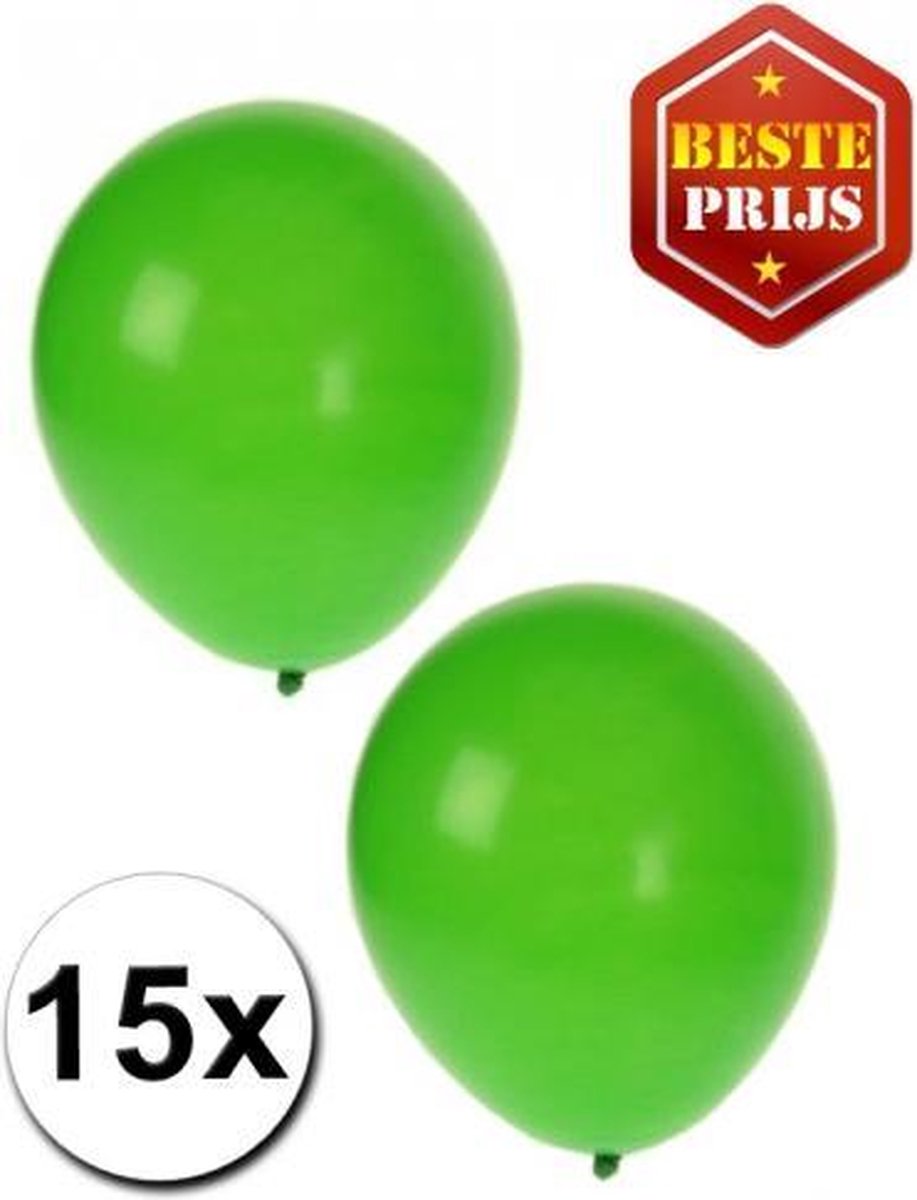 30x Ballonnen geel en groen - 27 cm - gele / groene versiering
