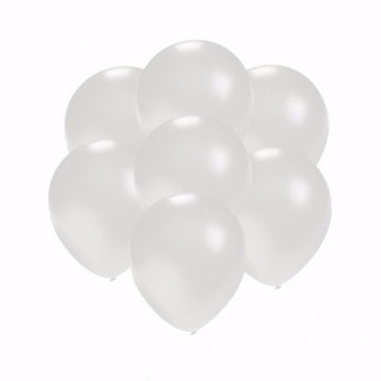 Kleine metallicte ballonnen 50 stuks - Feestartikelen en versieringen in het - Wit