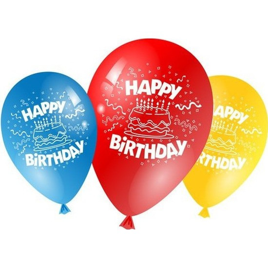 Gekleurde verjaardags ballonnen 25x stuks - Happy Birthday - Feestartikelen versiering