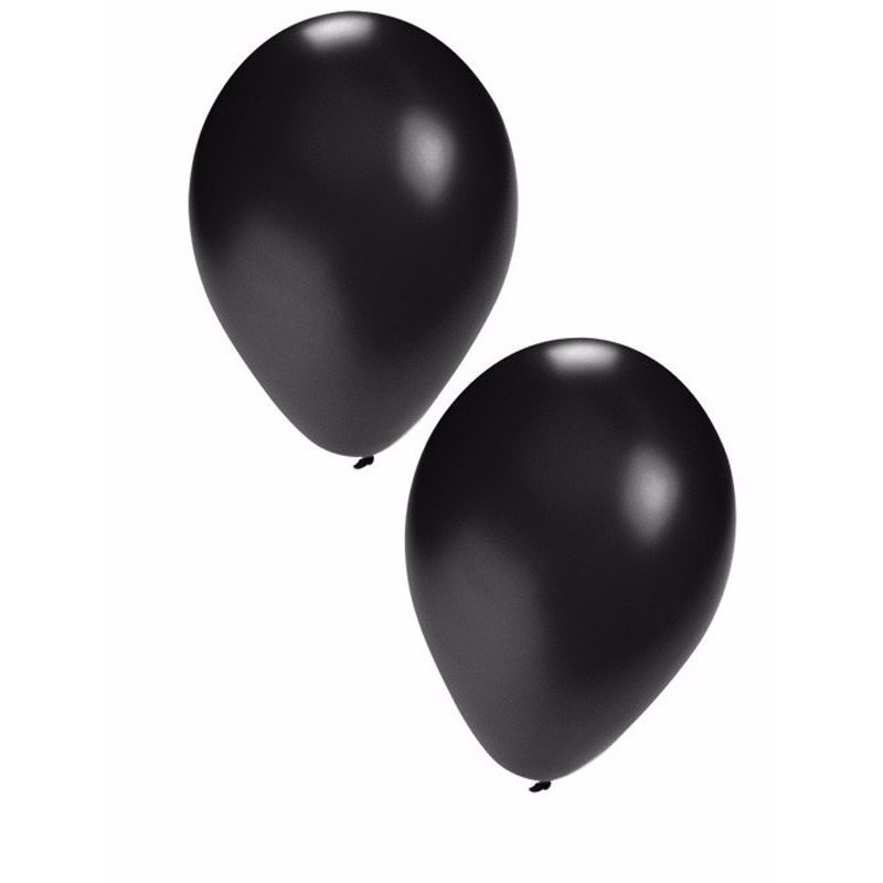 50x party ballonnen van 27 cm - feestartikelen en versiering - Zwart