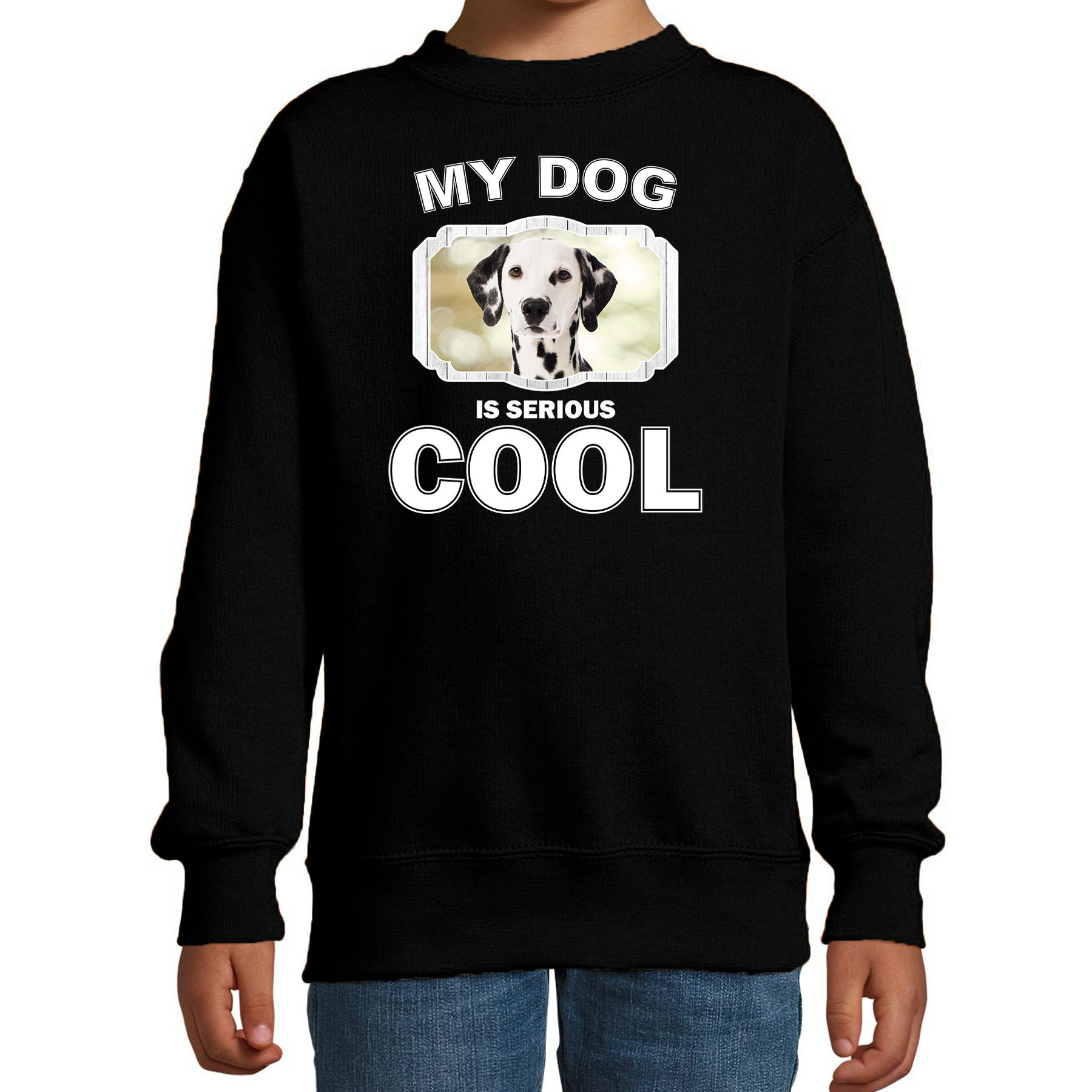 Bellatio Decorations Dalmatier honden trui / sweater my dog is serious cool - kinderen - Dalmatiers liefhebber cadeau sweaters - Zwart