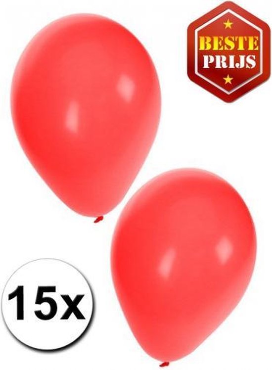 30x ballonnen - 27 cm - rood / oranje versiering