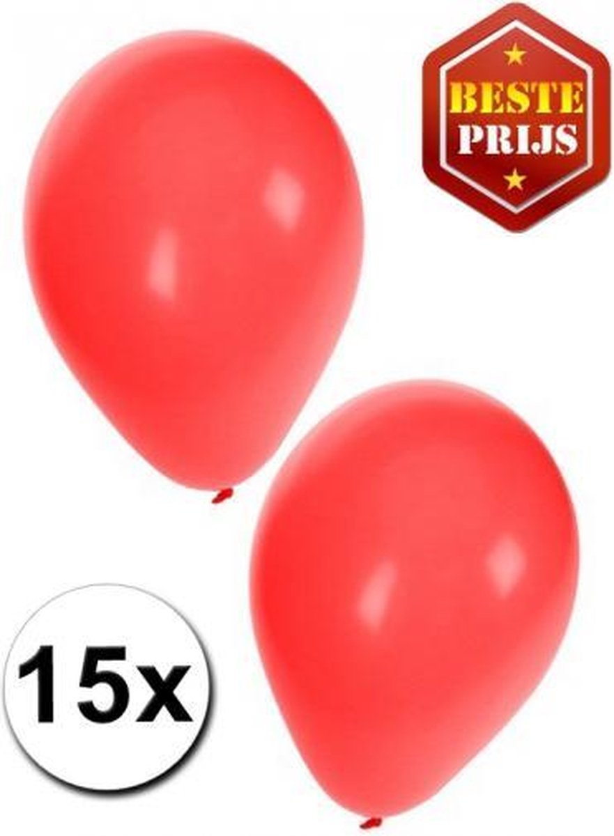 30x ballonnen - 27 cm - rood / oranje versiering