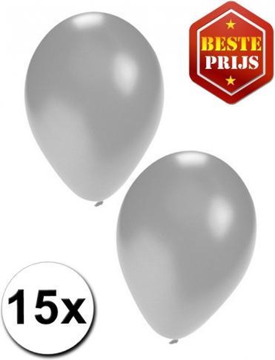 30x ballonnen zilver en groen