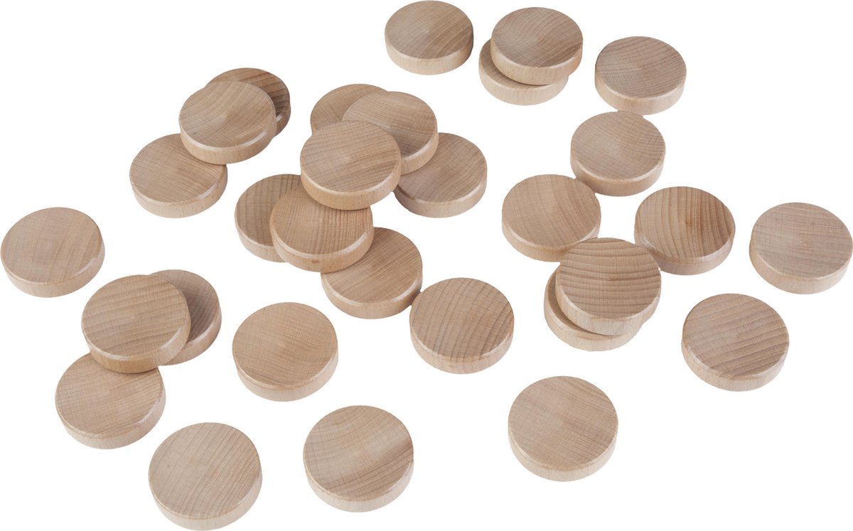 Longfield Games Sjoelschijven holgedraaid 30 stuks 52 x 12,5 mm - Beige