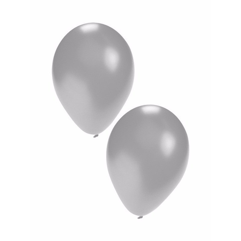 Zilveren ballonnen 300 stuks - Silver