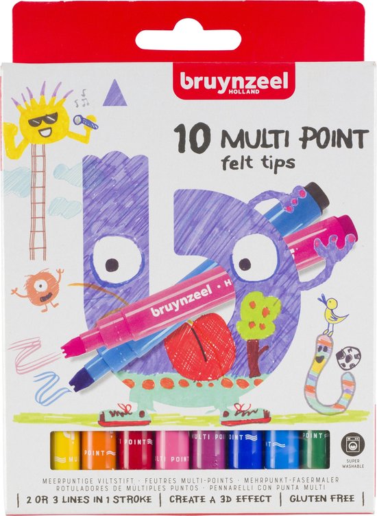 Bruynzeel viltstiften Zig Zag junior 10 stuks