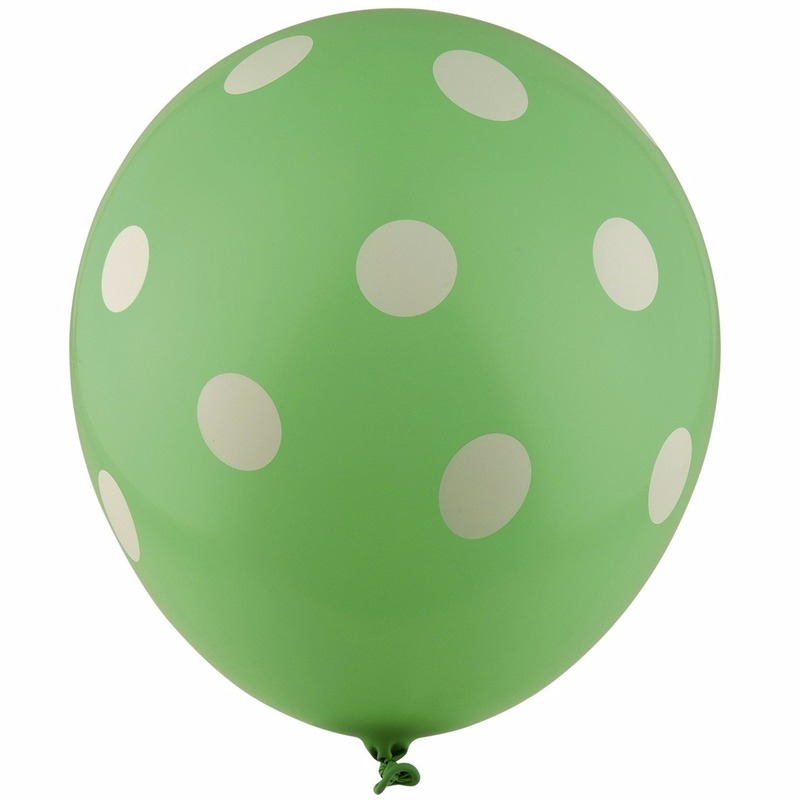 e ballonnen met witte stippen 30 cm 5st - Groen