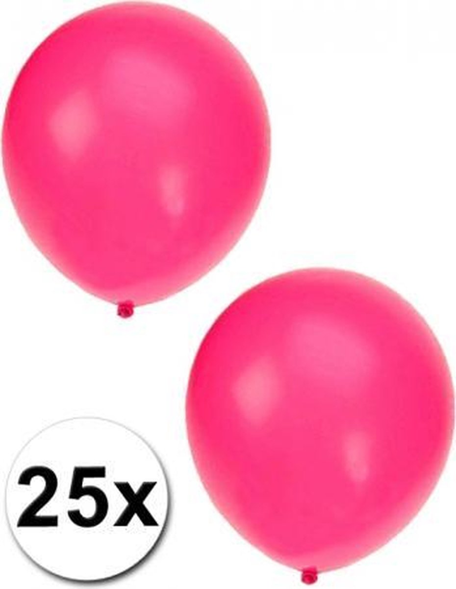 25x Neon ballonnen - Roze