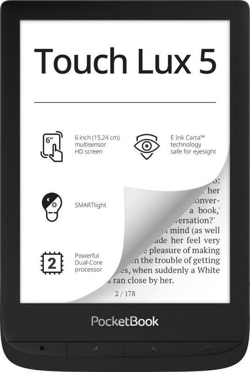 PocketBook Touch Lux 5 Ink - Negro