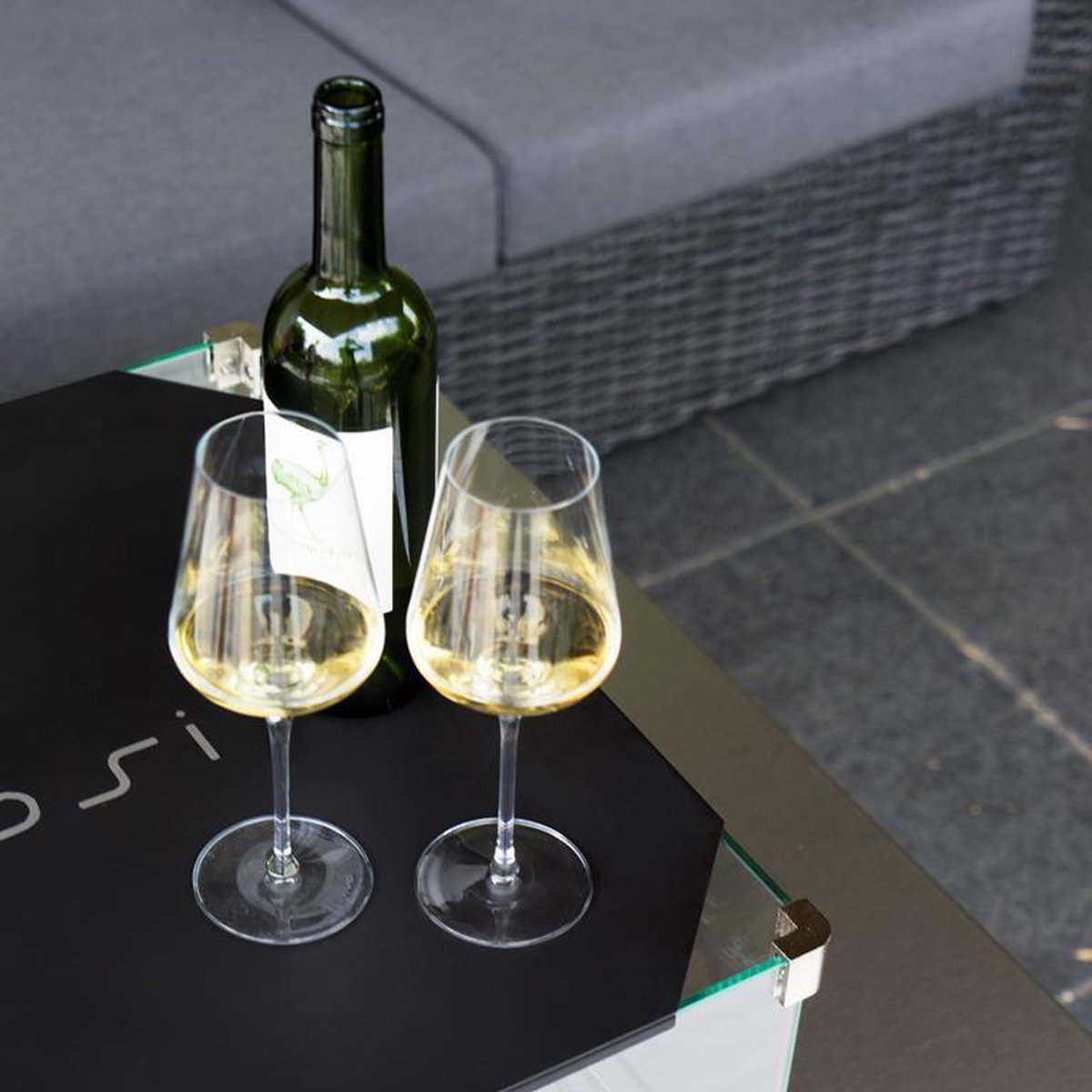 Cosi cover top to place above glass set M metal black - Zwart