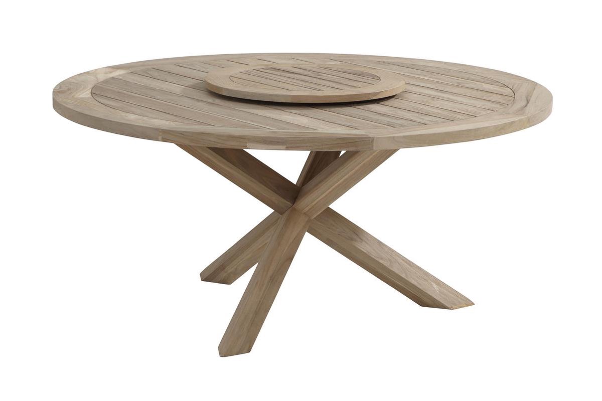 Taste Louvre teak tafel 160cm rond - Bruin