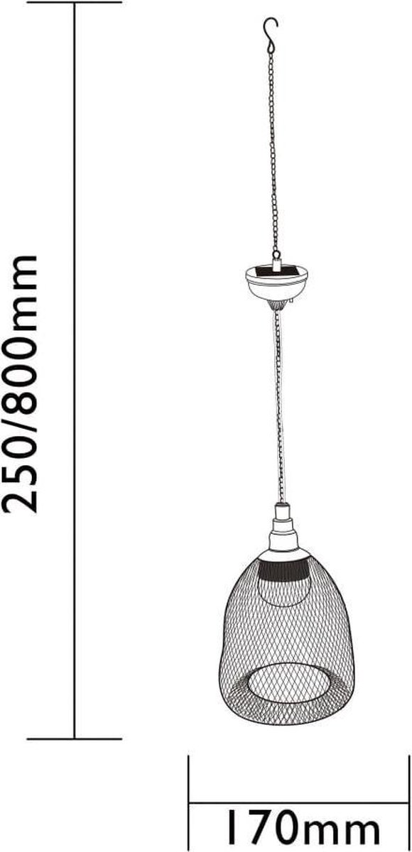 Luxform Solar Hanglantaarn Salsa - Zwart