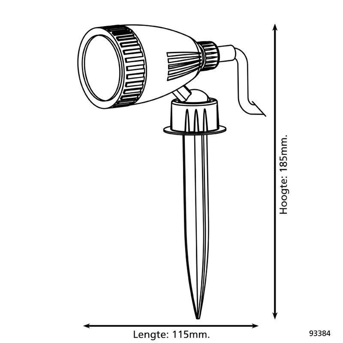 EGLO Grondspie 1 Gu10-LED Nema 1 - Zwart