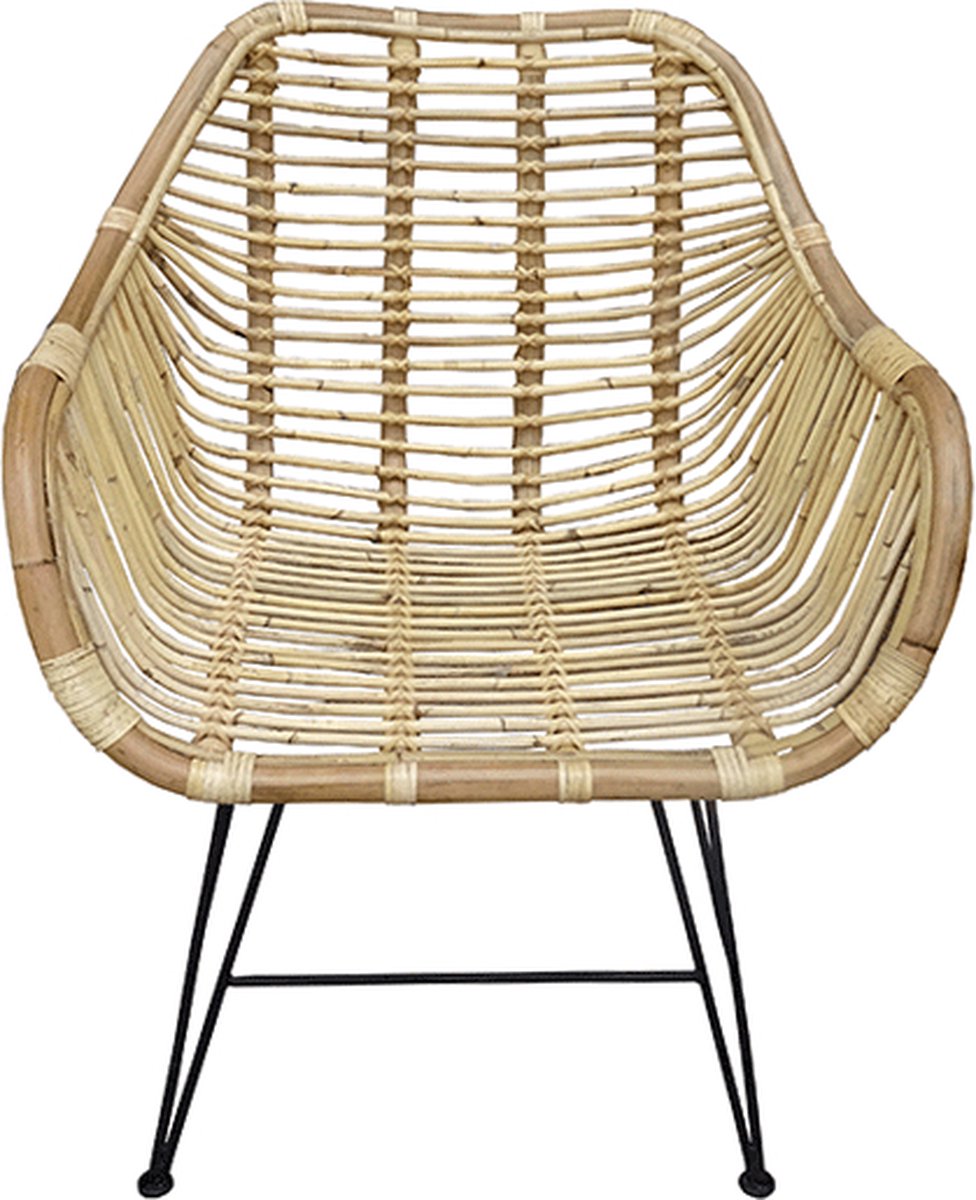 Van der Leeden Stoel Rattan Iron Blond - Geel
