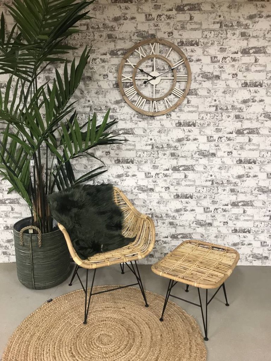 Van der Leeden Stoel Rattan Iron Blond - Geel