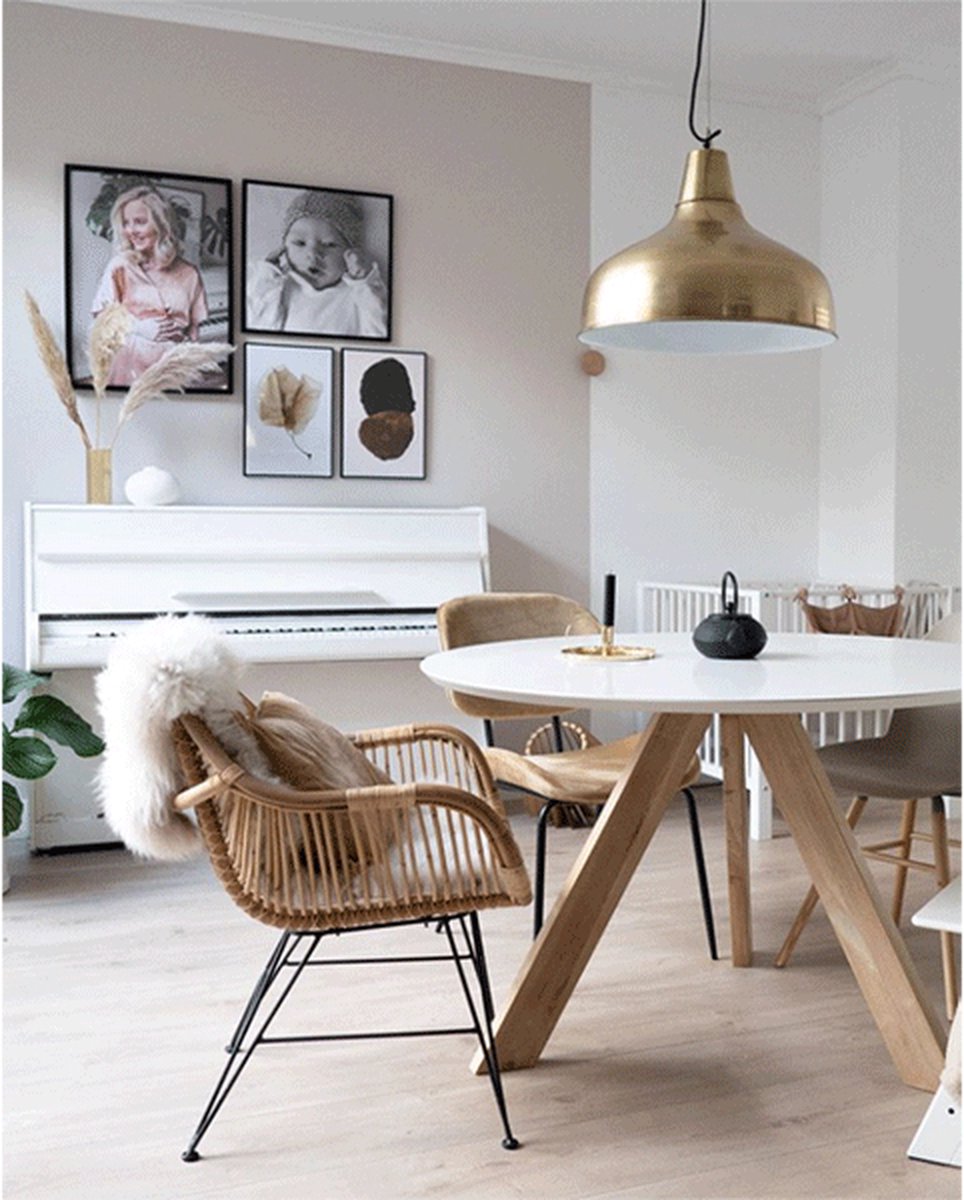 Van der Leeden Stoel Rattan Iron Blond - Geel