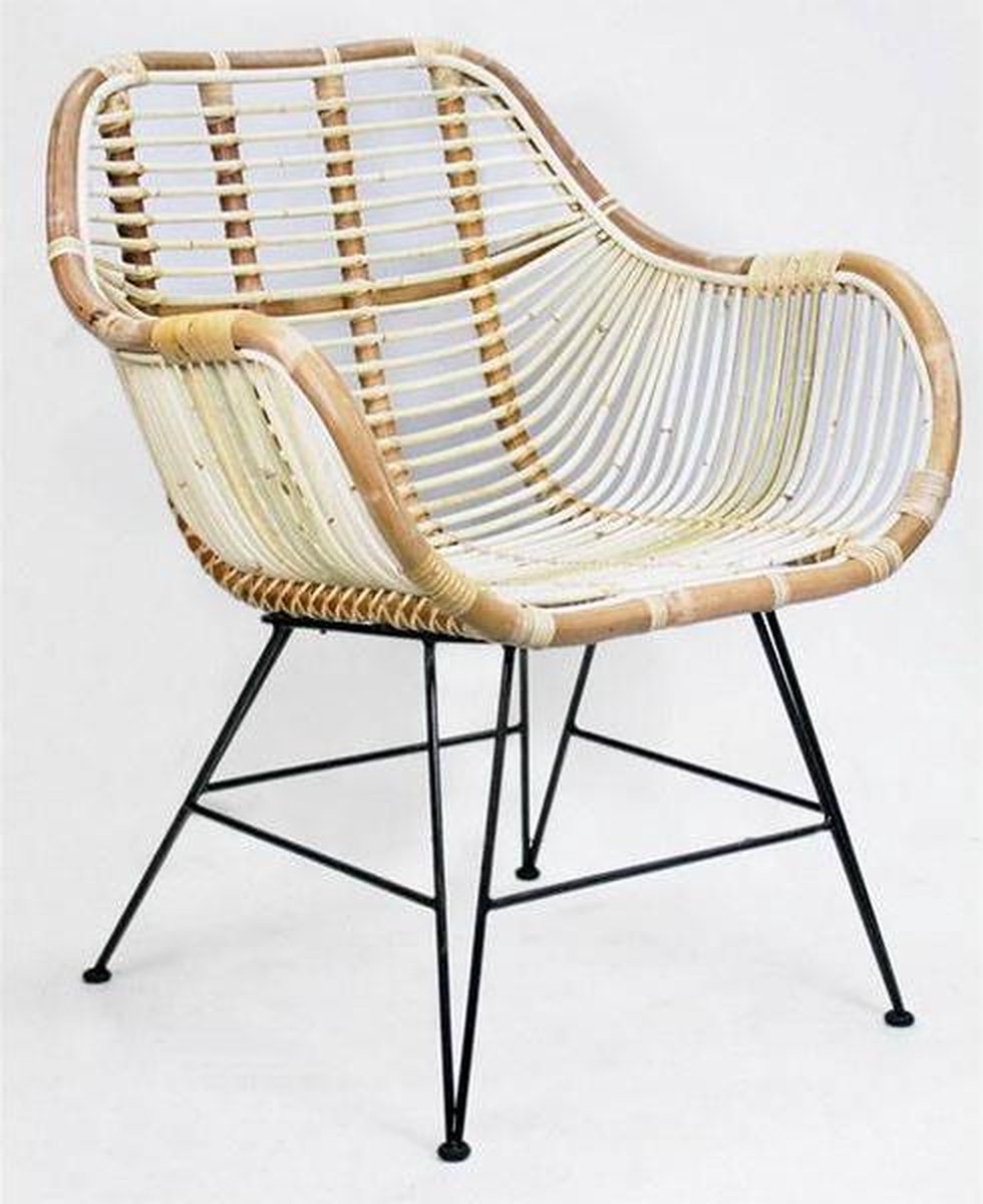 Van der Leeden Stoel Rattan Iron Blond - Geel
