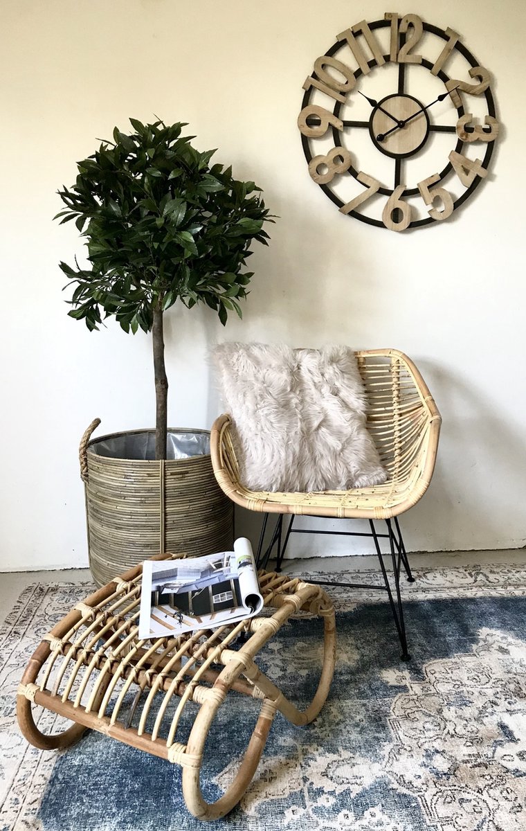 Van der Leeden Stoel Rattan Iron Blond - Geel