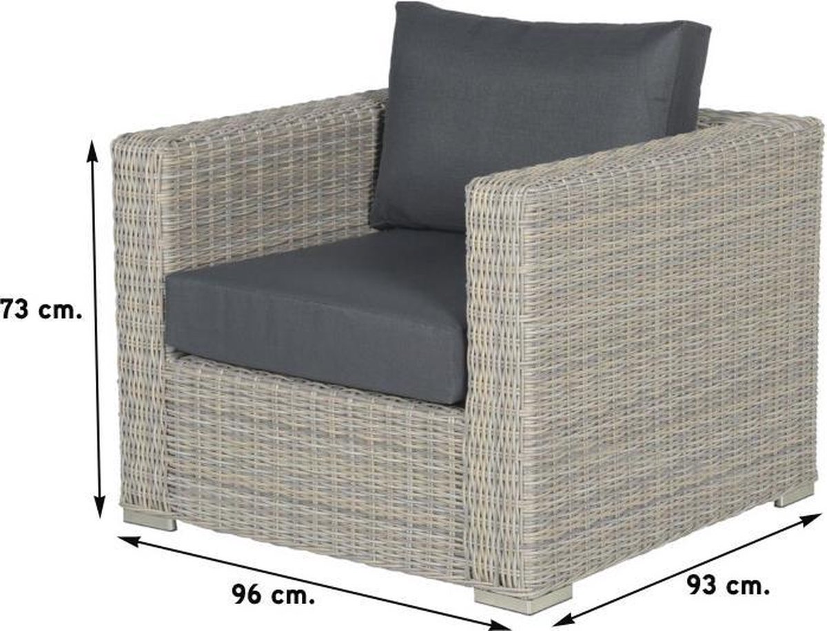 Garden Impressions Tennessee Lounge Tuinstoel - Vintage Willow - Grijs