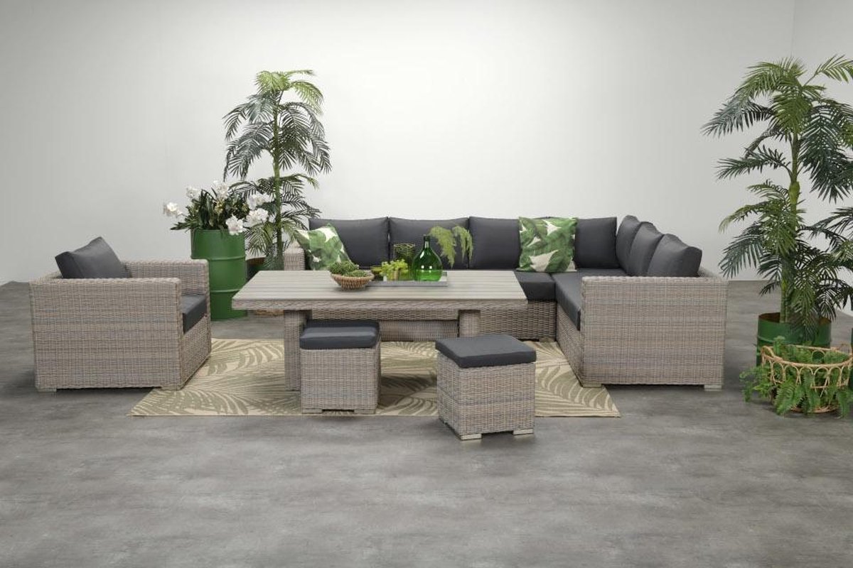 Garden Impressions Tennessee Lounge Tuinstoel - Vintage Willow - Grijs