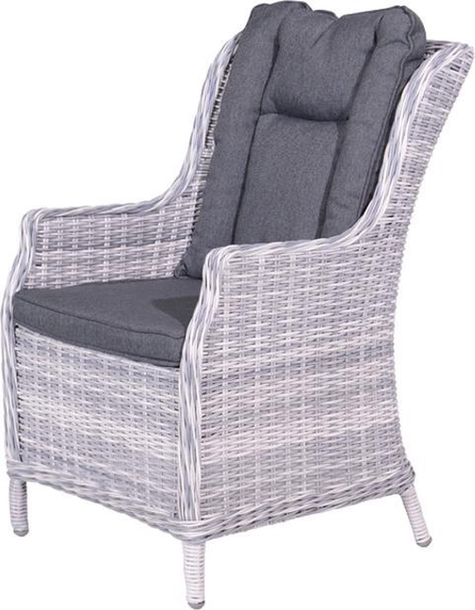 Garden Impressions Osborne dining fauteuil cloudy grey 5 mm reflex black - Grijs