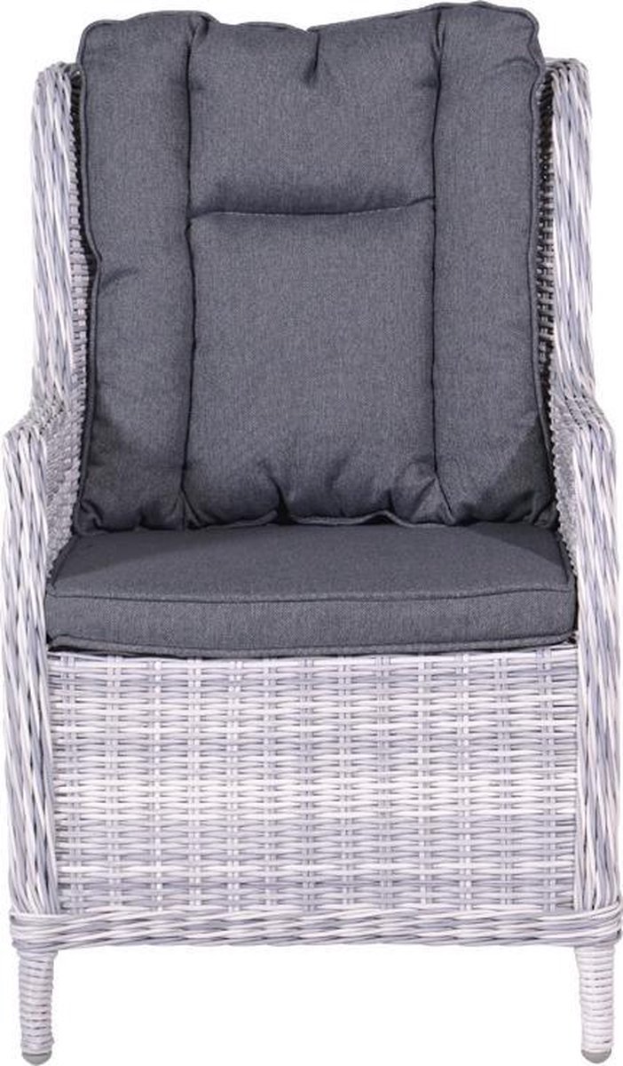 Garden Impressions Osborne dining fauteuil cloudy grey 5 mm reflex black - Grijs