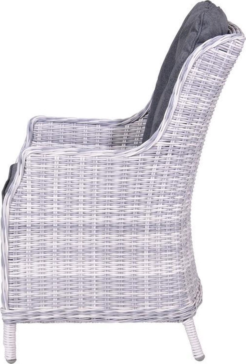 Garden Impressions Osborne dining fauteuil cloudy grey 5 mm reflex black - Grijs