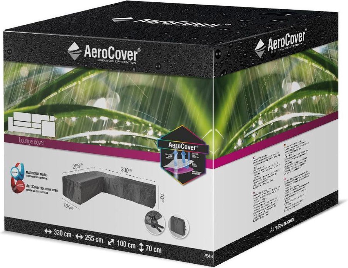 AeroCover Loungesethoes hoekset links 330x255x100xH70 cm - Grijs