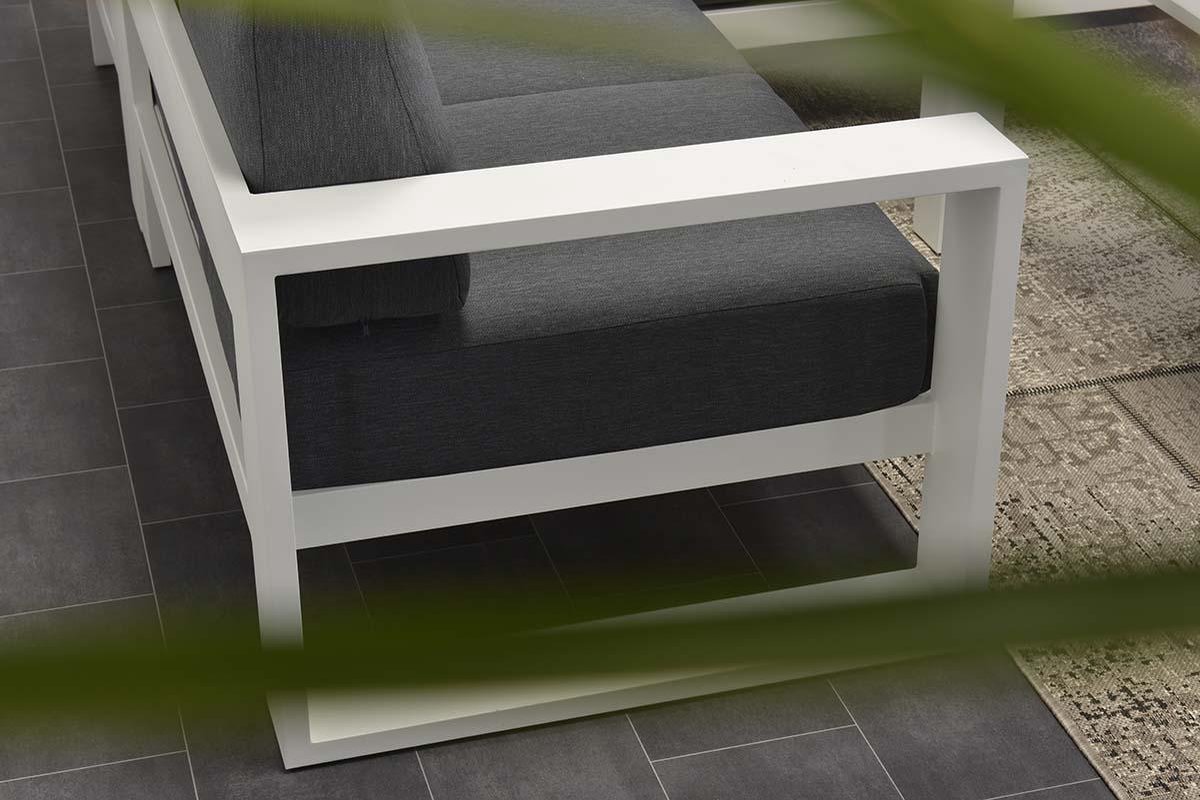 Garden Impressions Cube lounge hoekset 3-delig mat white reflex black - Zwart