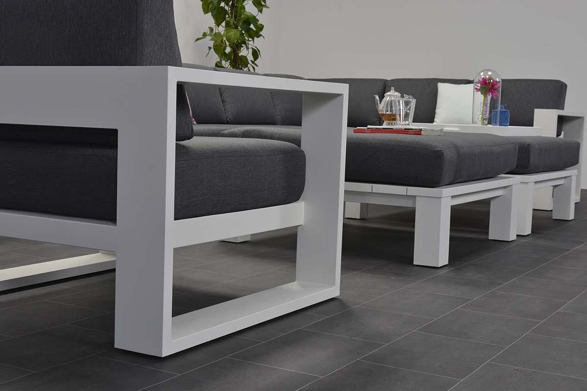Garden Impressions Cube lounge hoekset 3-delig mat white reflex black - Zwart