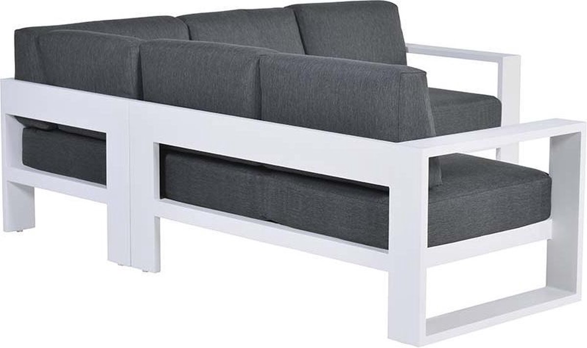 Garden Impressions Cube lounge hoekset 3-delig mat white reflex black - Zwart