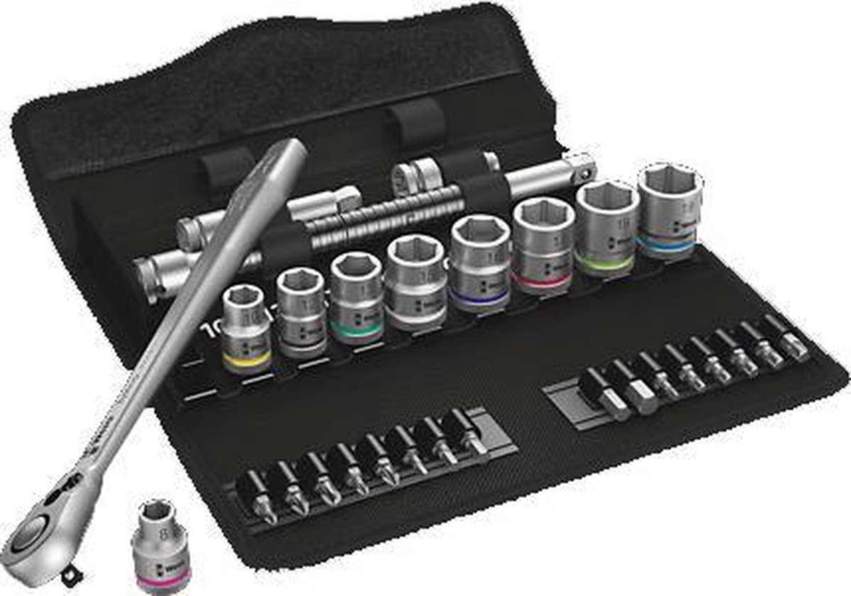 Wera 8100 SB 8 Zyklop Metal-ratelset, omschakelpal, 3/8"-aandrijving, metrisch , 29 -delig - 1 stuk(s)