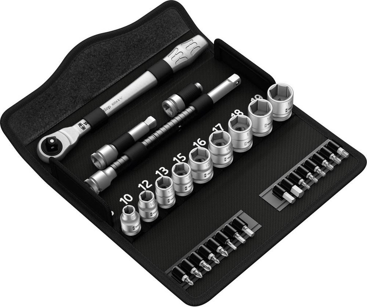 Wera 8100 SB 8 Zyklop Metal-ratelset, omschakelpal, 3/8"-aandrijving, metrisch , 29 -delig - 1 stuk(s)