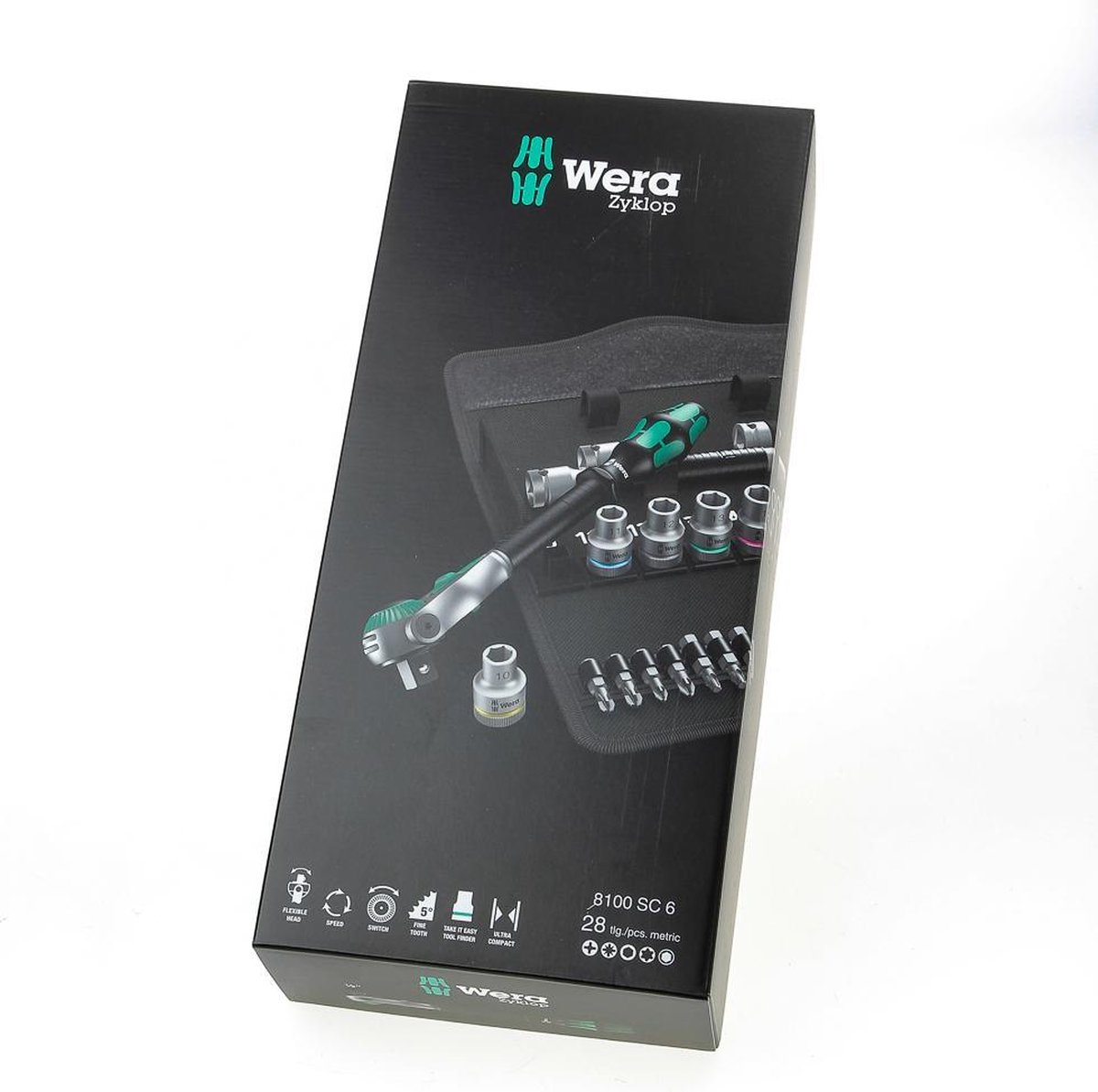 Wera 8100 SC 6 Zyklop Speed-ratelset, 1/2"-aandrijving, metrisch , 28 -delig - 1 stuk(s)
