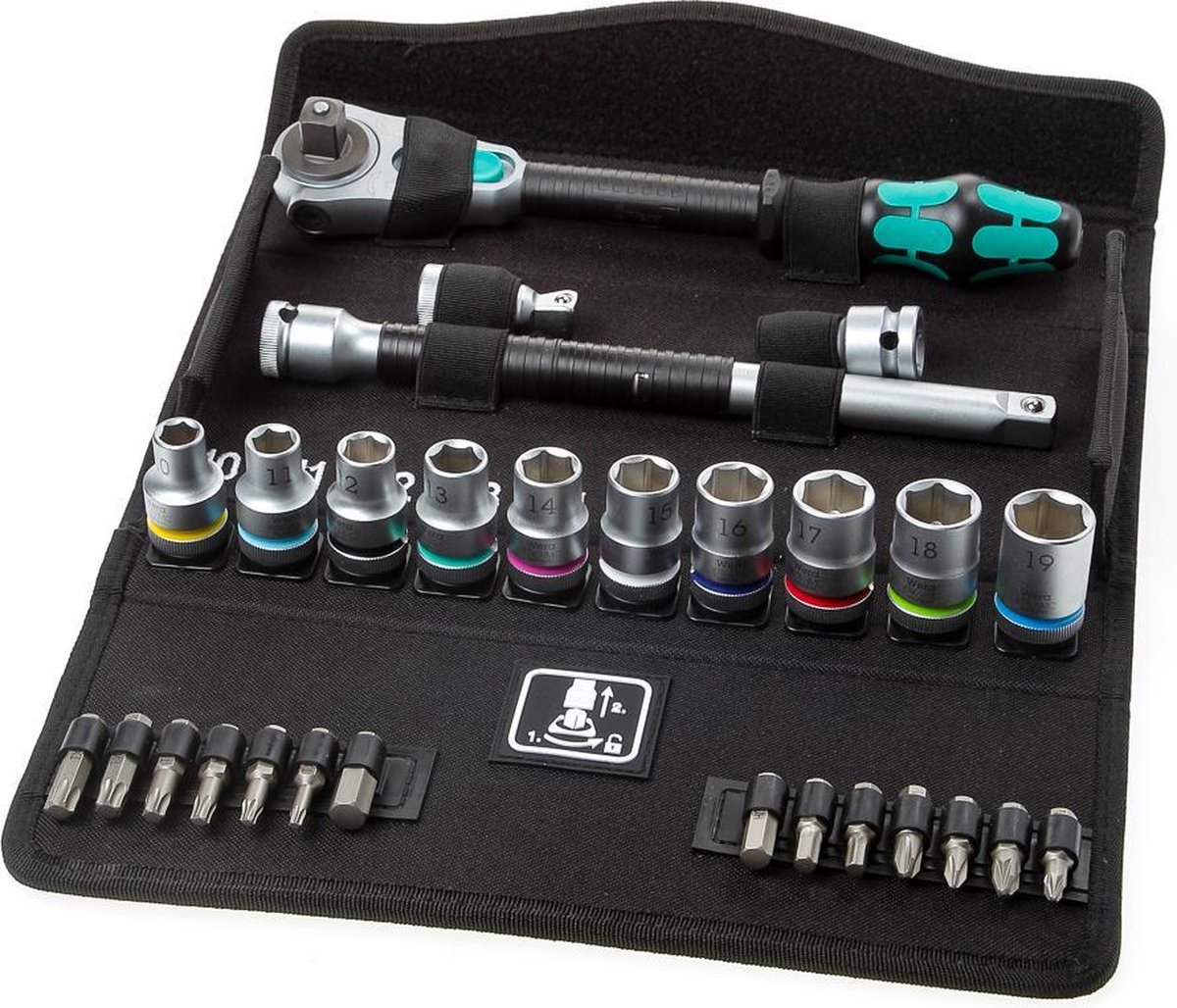Wera 8100 SC 6 Zyklop Speed-ratelset, 1/2"-aandrijving, metrisch , 28 -delig - 1 stuk(s)