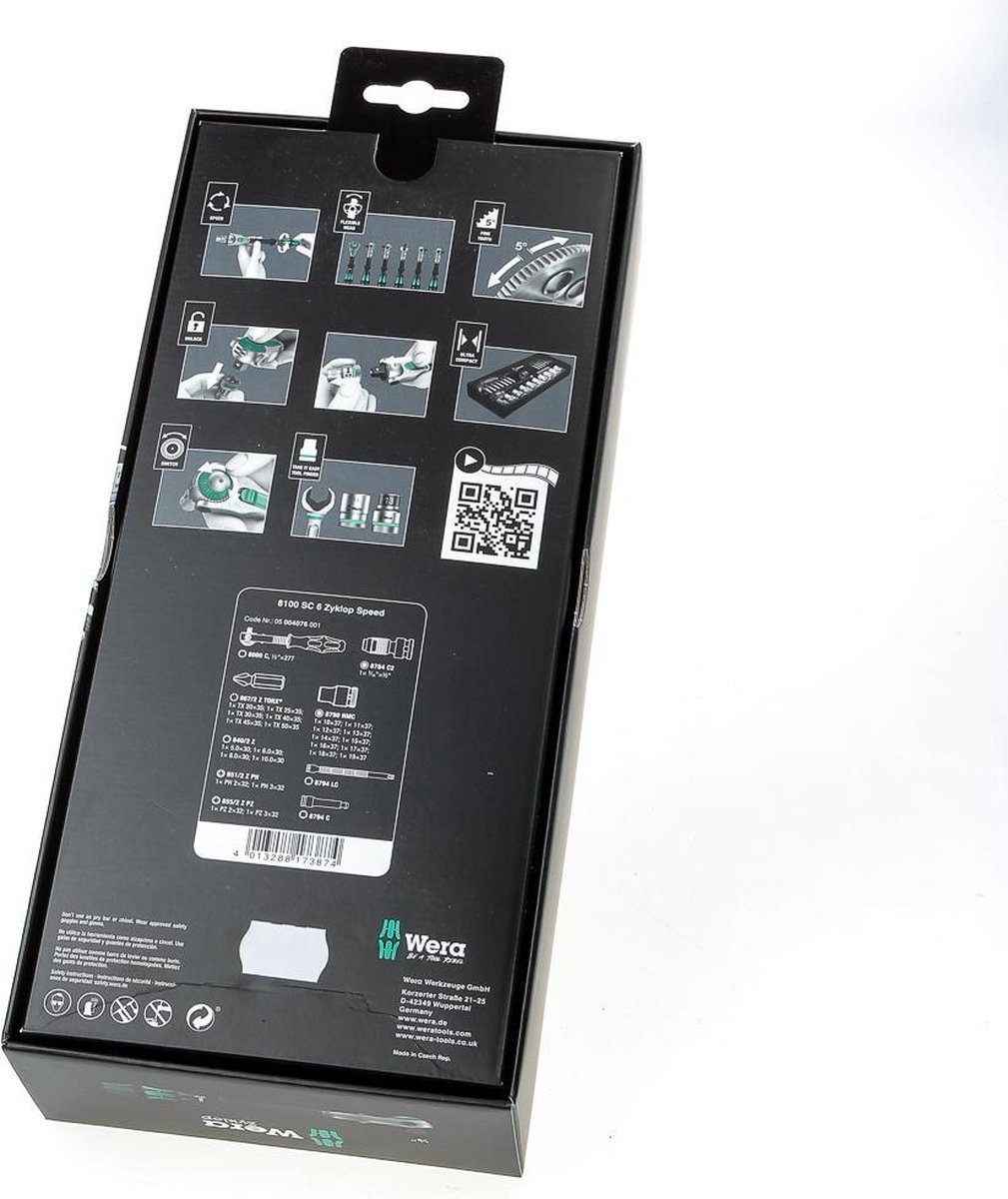 Wera 8100 SC 6 Zyklop Speed-ratelset, 1/2"-aandrijving, metrisch , 28 -delig - 1 stuk(s)